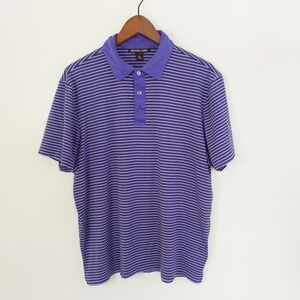 Michael Kors Striped Polo Shirt Purple Size XL